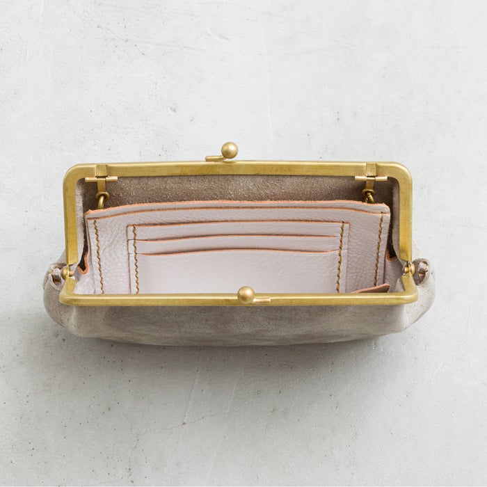 N25 レザーがま口ウォレット（クーズーストーン・大）