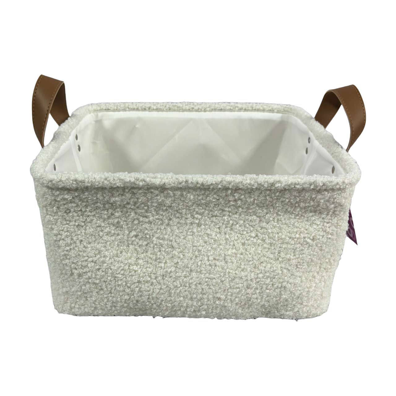 White Sherpa Storage Basket, Small