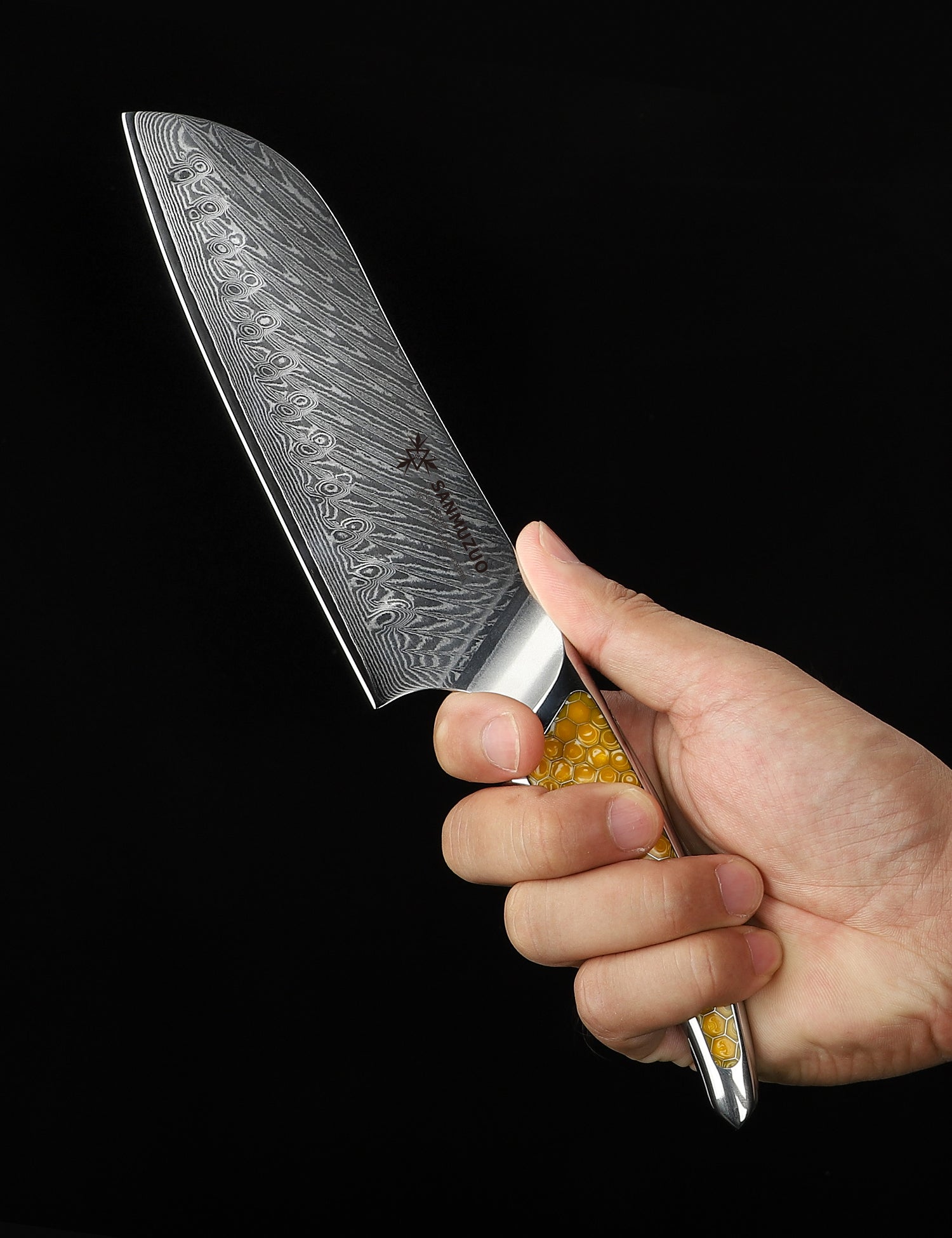 SANMUZUO 7 inch Santoku Knife, Japanese VG-10 Damascus Steel Chef