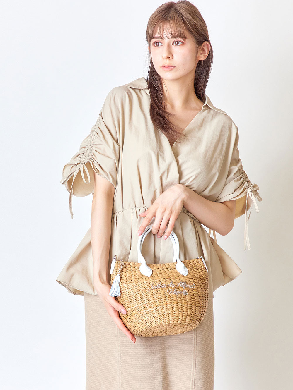 かごZIP付ミニバッグ クローバーロゴ 1802