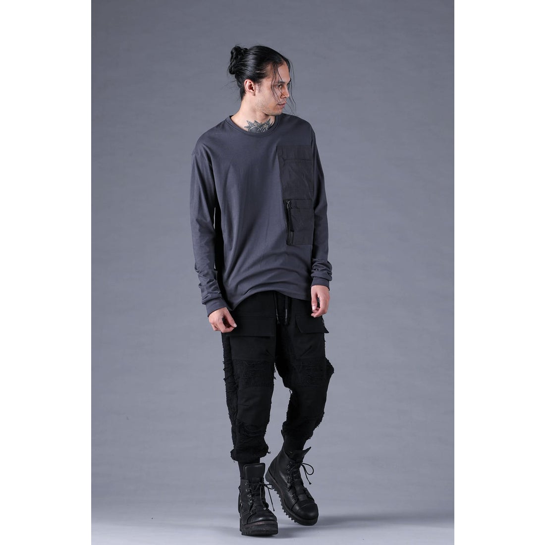 ディーハイゲン D.HYGEN Damage Pile Combination Wide Jogger Pants