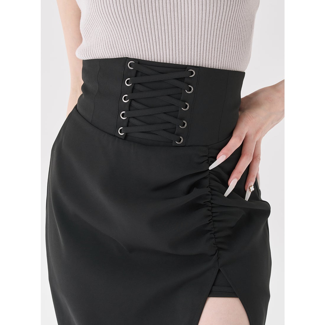 Darich スリットコルセットロングスカート BLK FSサイズ タグ付き