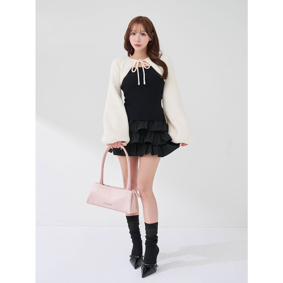 ダーリッチ Darich ティアードフリルミニワンピース （ブラック