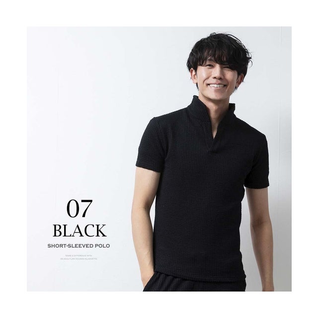 ジェネレス GENELESS ポロシャツ メンズ 半袖 五分袖 イタリアンカラー