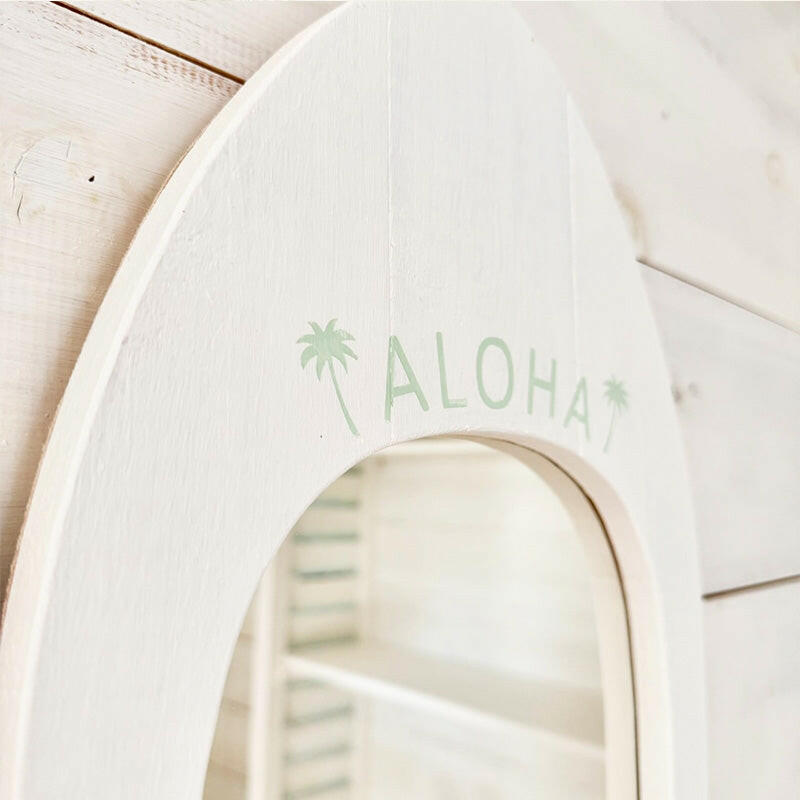 サーフボード型ミラー レトロフィッシュテールサーフィンボード 壁掛け