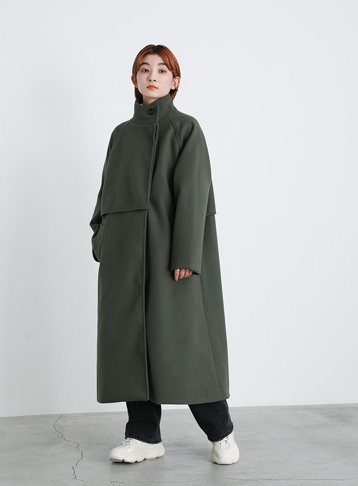 スタンドカラーフェイクウールケープコート – SELECT MOCA