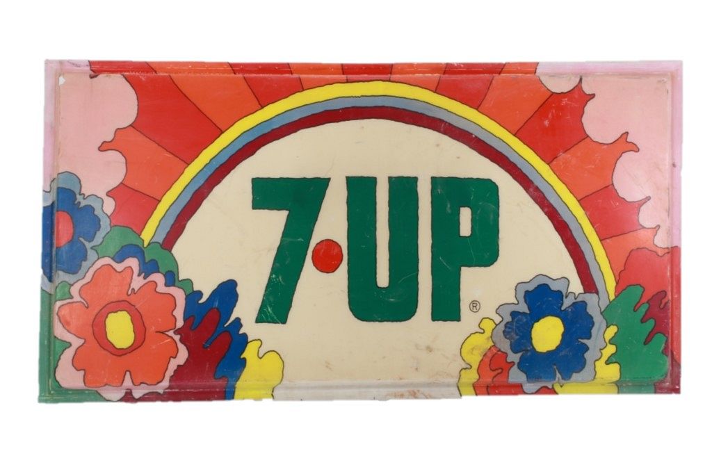 Original 7Up Sign Design by Peter Max c. 1970's sold at auction on