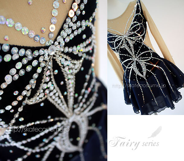 フィギュアスケート衣装 FRY-305ネイビー スケートコスチュームDD