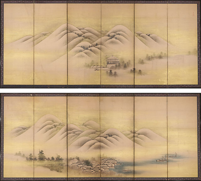 真作】近藤翠石/夏渓山樵図/山水図/人物図/掛軸/名家伝来/AC-783 真作