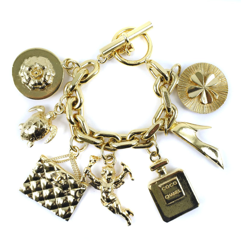 CHANEL】シャネル アイコンチャーム ブレスレット 金メッキ ゴールド