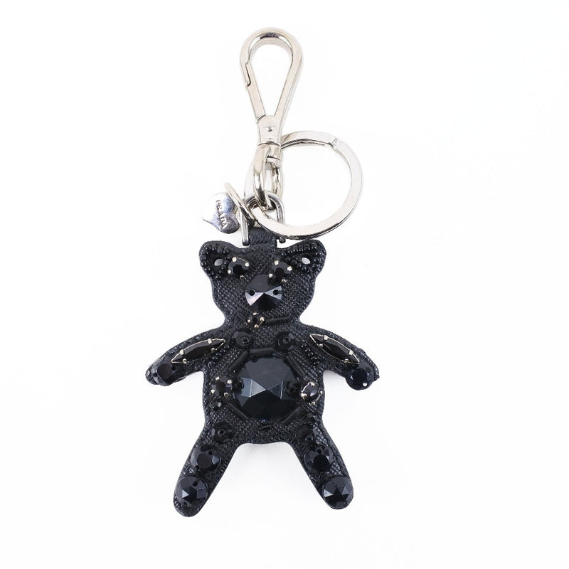 PRADA】プラダ テディベア/クマ キーホルダー サフィアーノ 黒