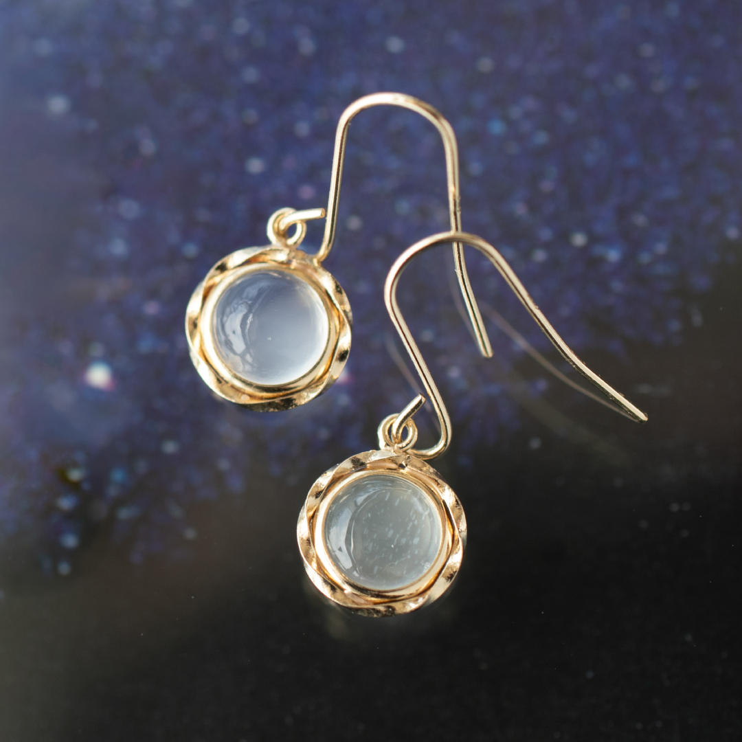 フックピアス K10イエローゴールド ムーンストーン アクセサリーPePe