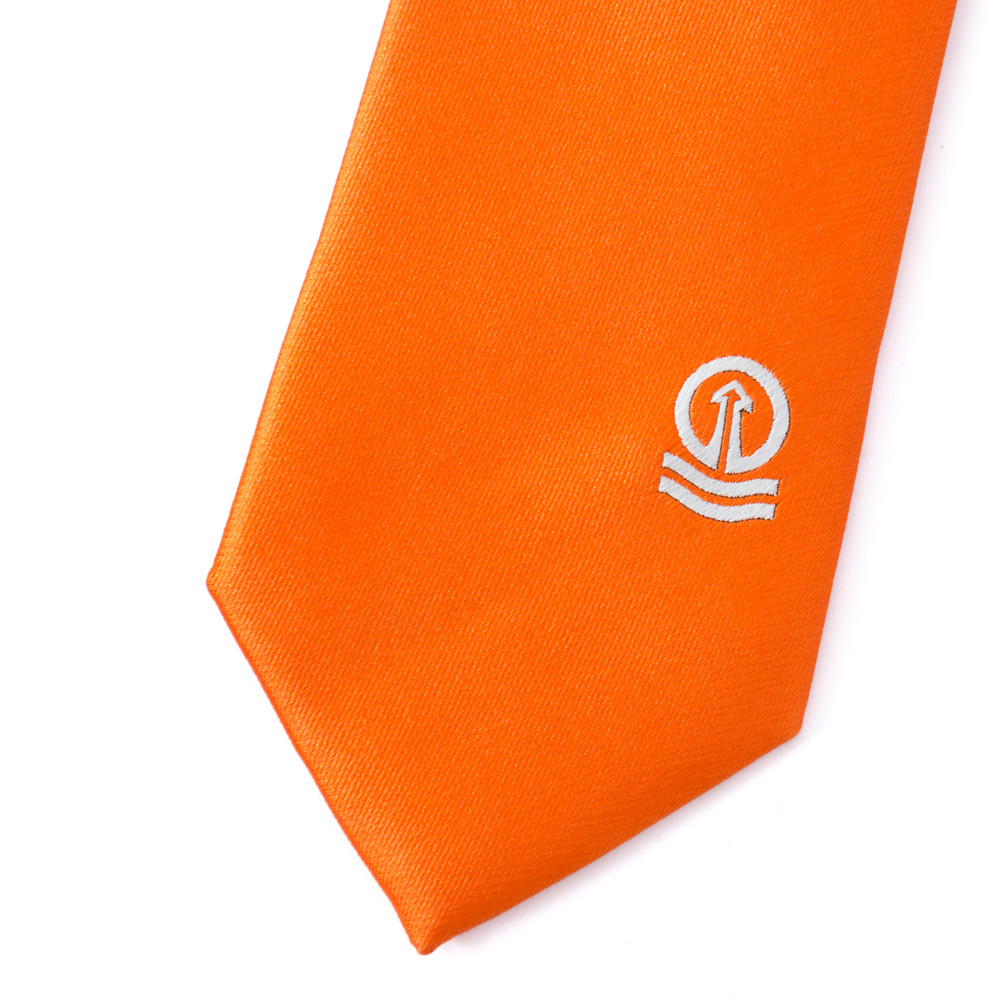 Tangerine Tie with Tower Logo