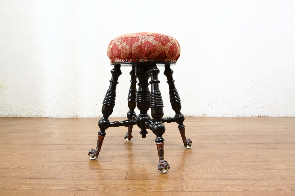 ヴィクトリアン ボウルアンドクロウ ラウンドスツール｜アンティーク