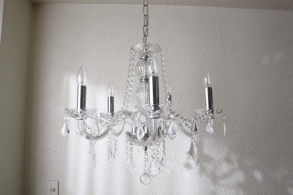 クリスタルガラス シャンデリア(5灯)｜アンティーク家具・照明の専門店