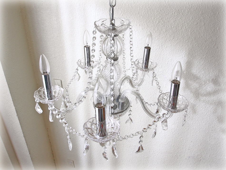 クリスタルガラス シャンデリア(5灯)｜アンティーク家具・照明の専門店