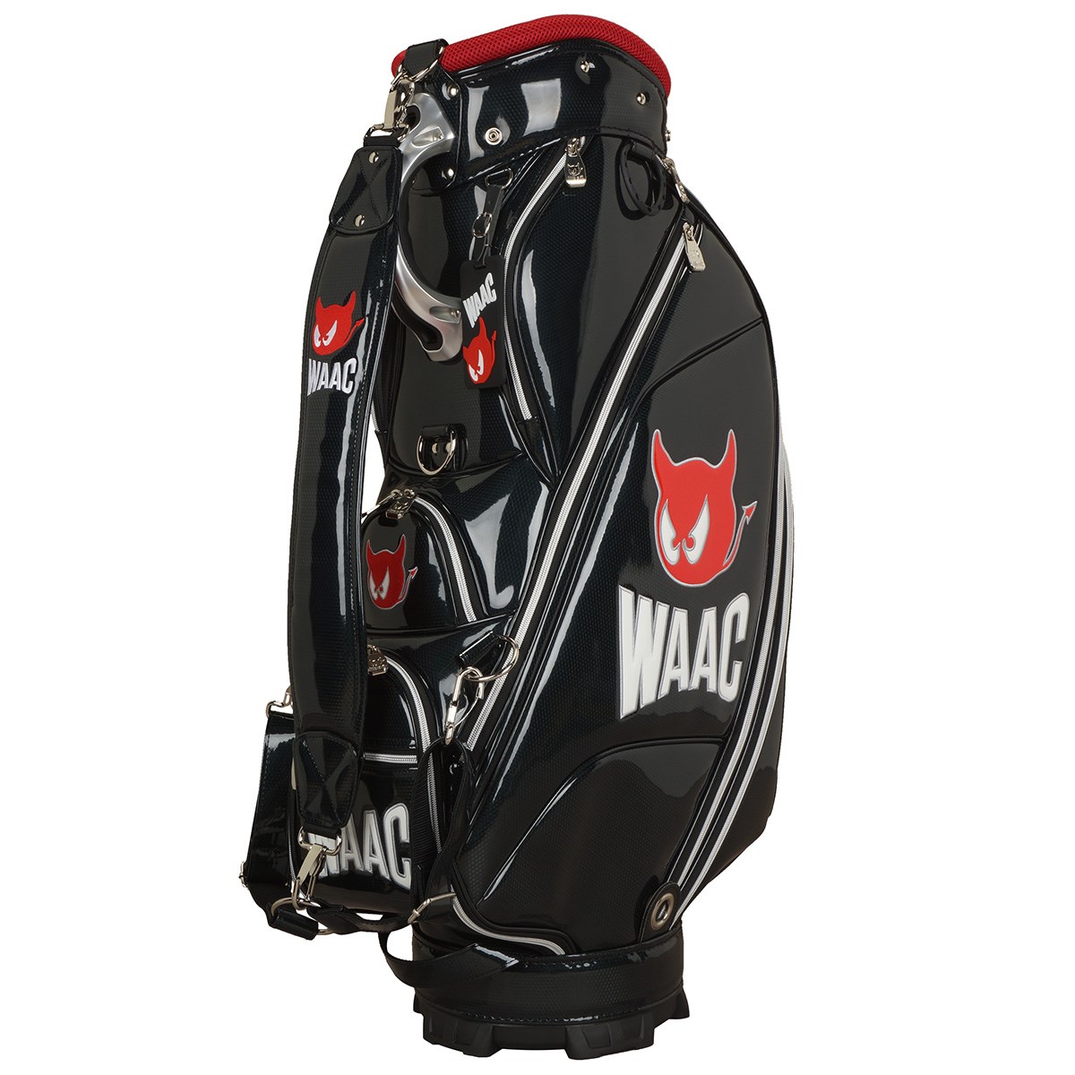 ガム】【新品】WAAC ワック エナメル キャディバッグ ブラック WAAC