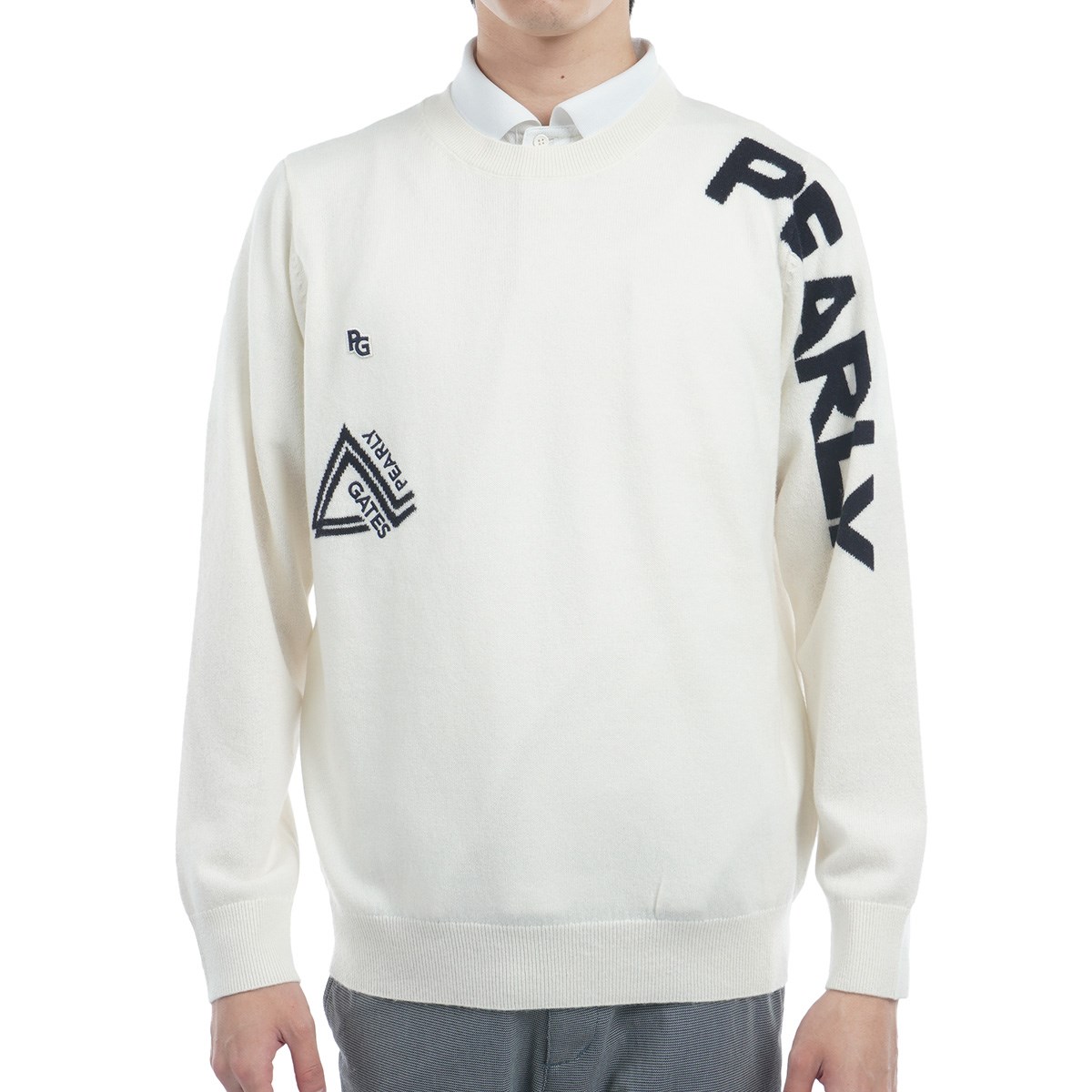 パーリーゲイツPEARLY GATES ストライプセーター ホワイト パーリー