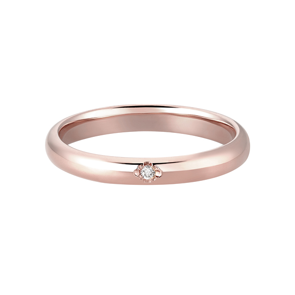 K18 カラーゴールドリング〕K18 リング ピンクゴールド (幅約2.8mm