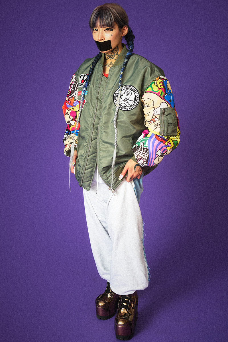 GALFY (ガルフィー) ガチャ袖MA-1 KHAKI / ロックファッション