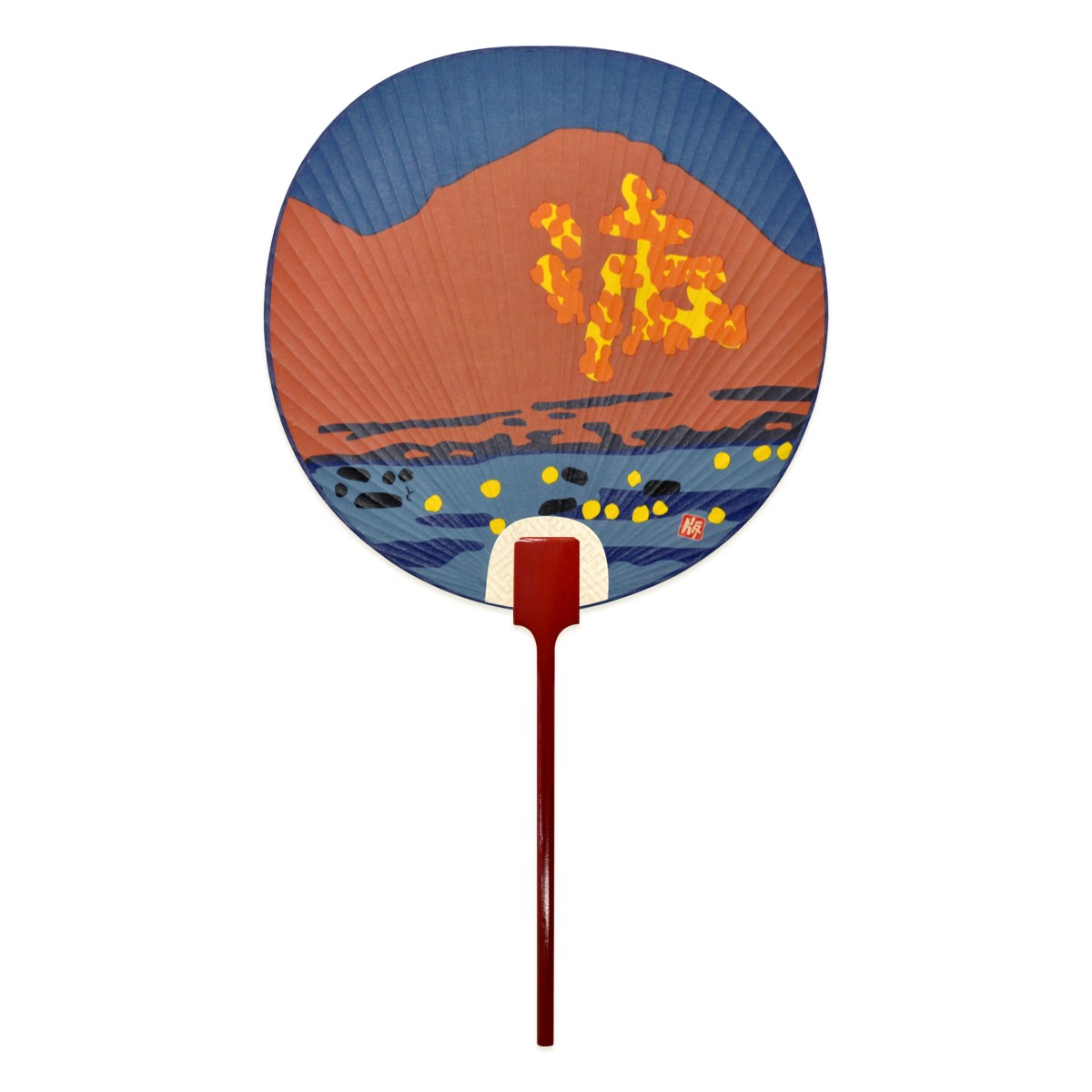 うちわ『KG08-0505X 徳力版画 団扇 丸型 五山送り火 妙法・法