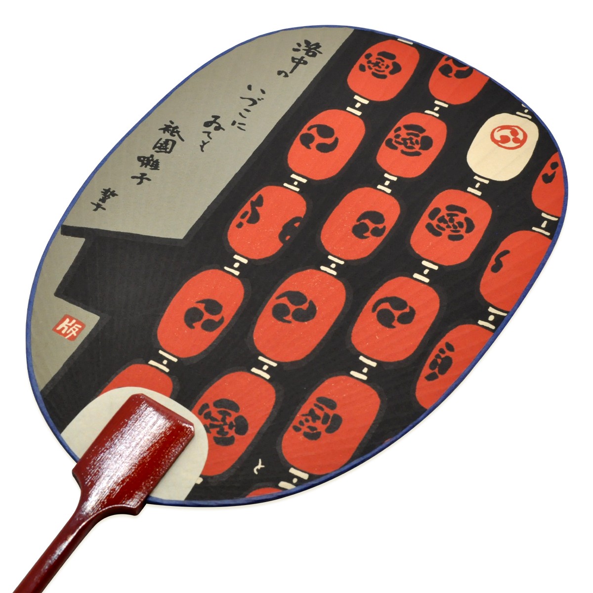 うちわ『KG08-0505R 徳力版画 団扇 楕円型 祇園祭 提灯』｜【公式