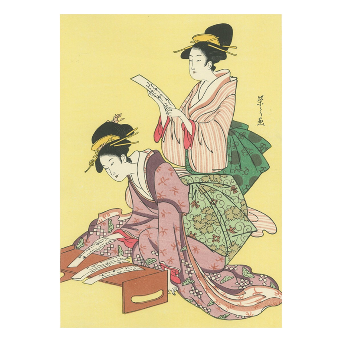 復刻木版画、昭和44年、歌麿4枚、国芳、国貞、広重、英泉、英山、栄之