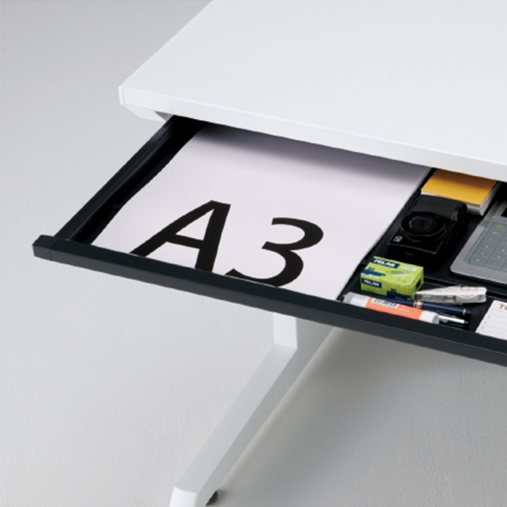 CZRワゴン A4・2段 ペントレイ付D608mm CZR-046MPCKB-W9｜オフィス