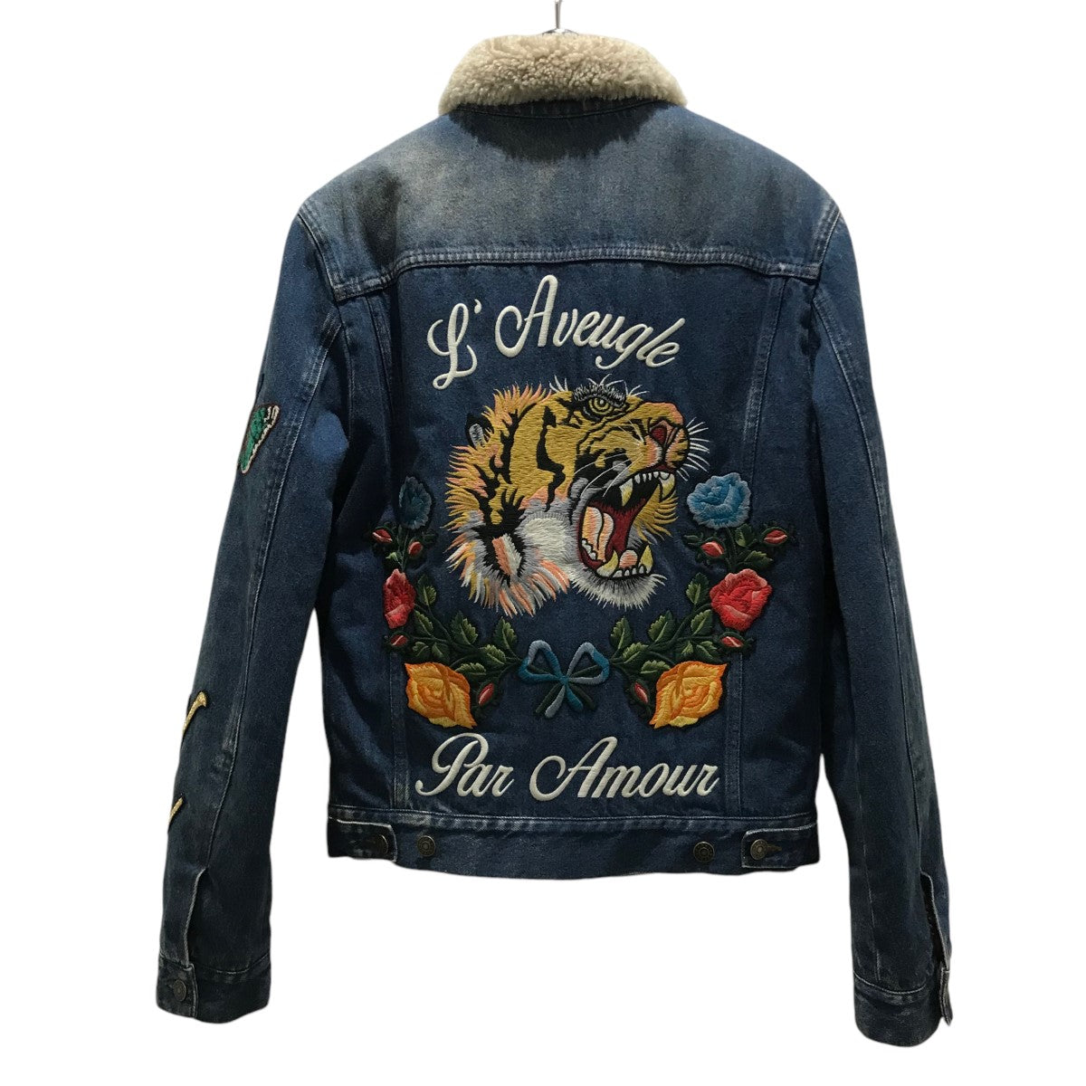 GUCCI(グッチ) エンブロイダリーボアデニムジャケット458514 458514