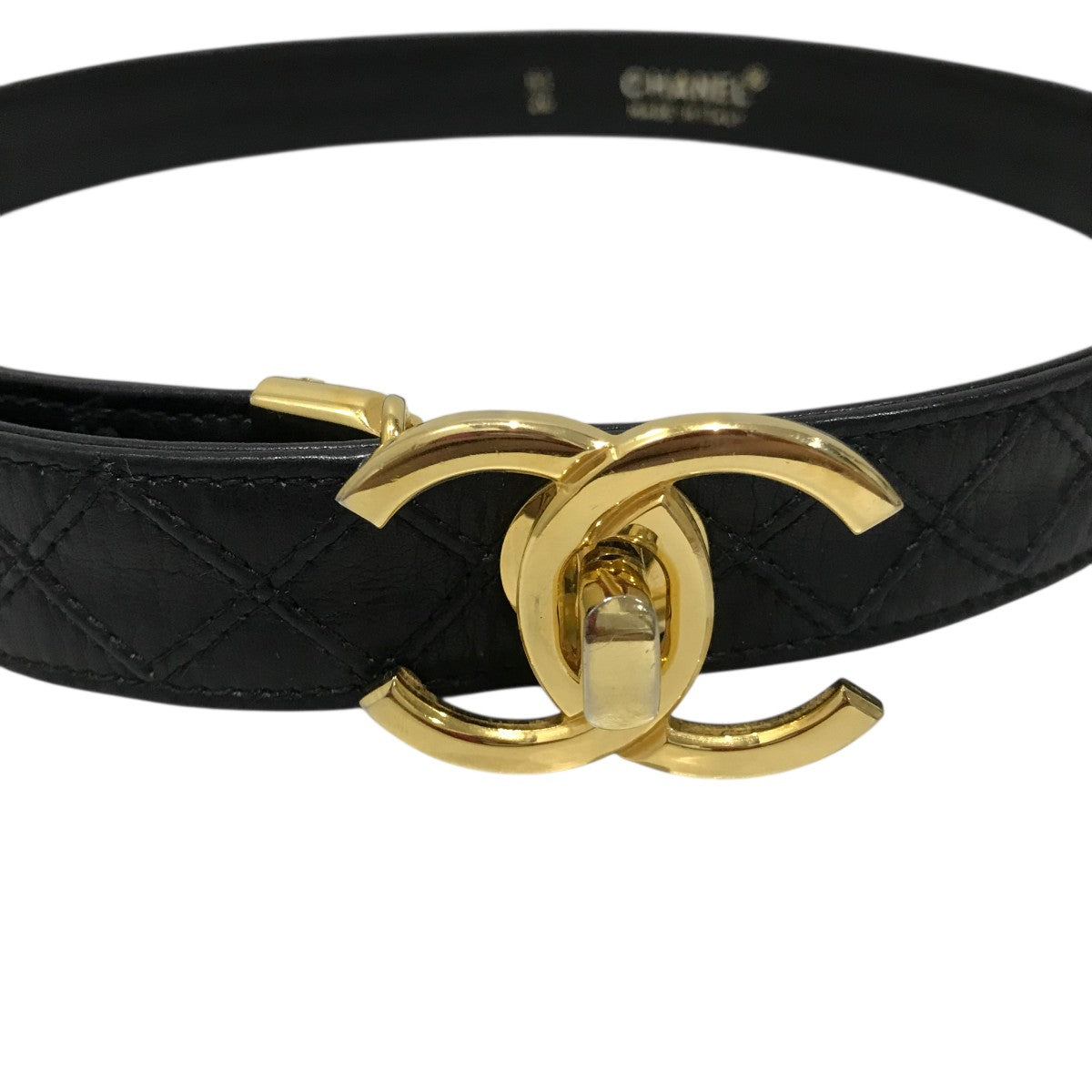 CHANEL(シャネル) ココマークレザーベルト ブラック サイズ 65/26
