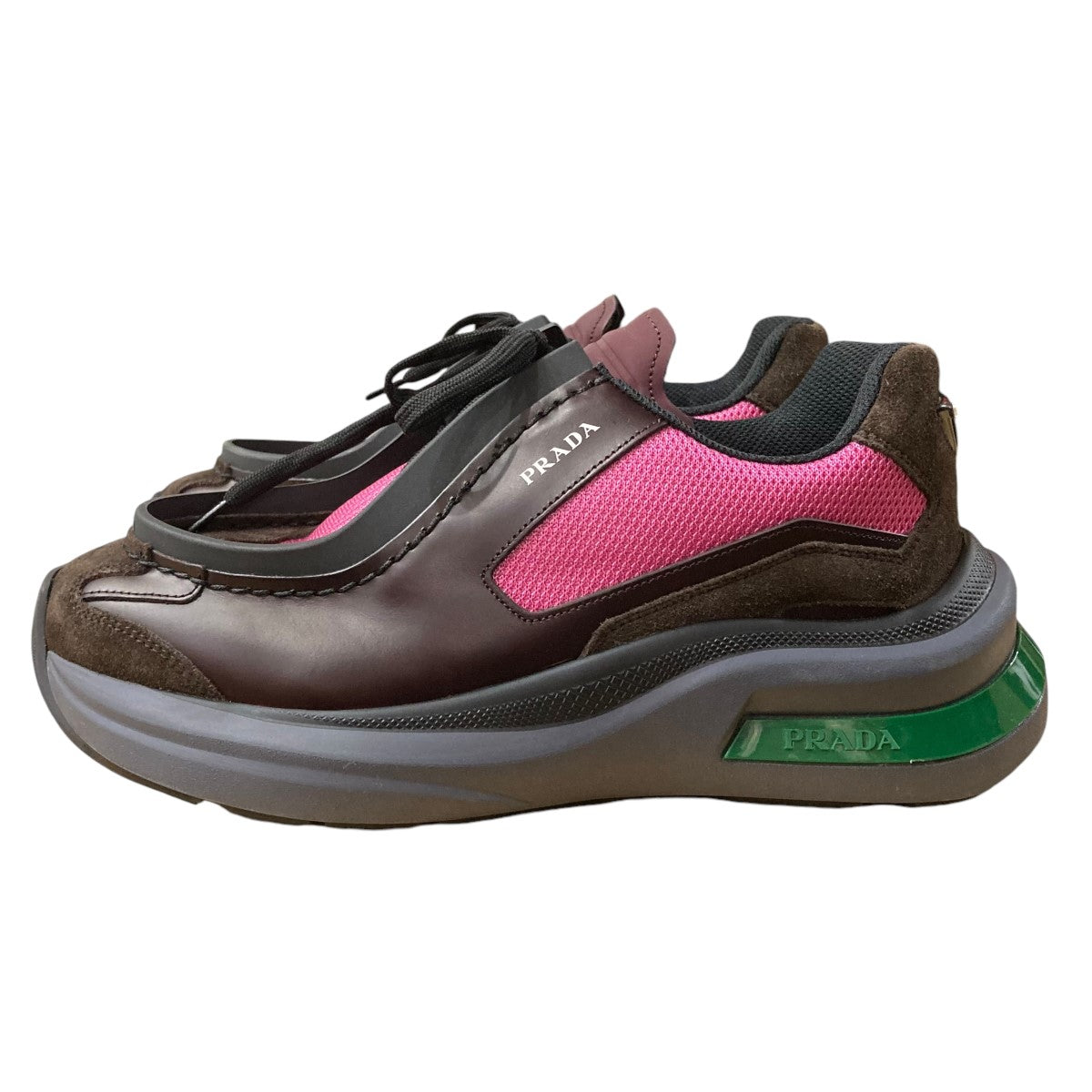 PRADA(プラダ) 23AWシステムスニーカー2EG424 2EG424 ボルドー×グレー