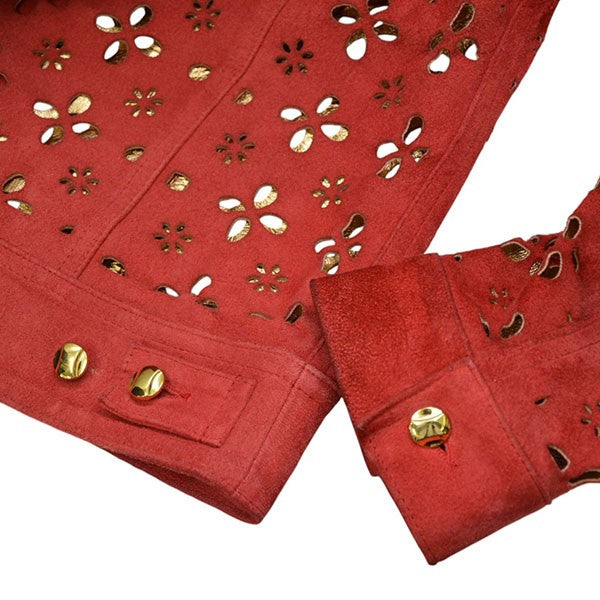 MASU(エムエーエスユー) 2022AW FLOWER-CUT LEATHER TRUCKER JACKET