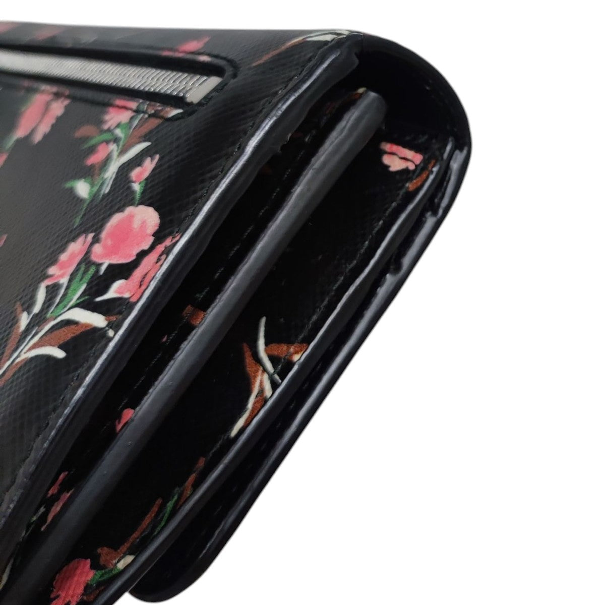 PRADA(プラダ) サフィアーノ花柄 長財布 85N ブラック｜【公式