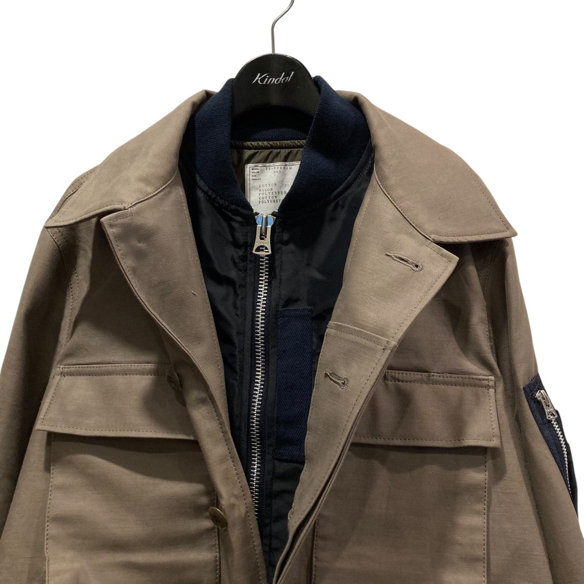 sacai×WTAPS Cotton Back Satin Jacketドッキングジャケット25-03694M