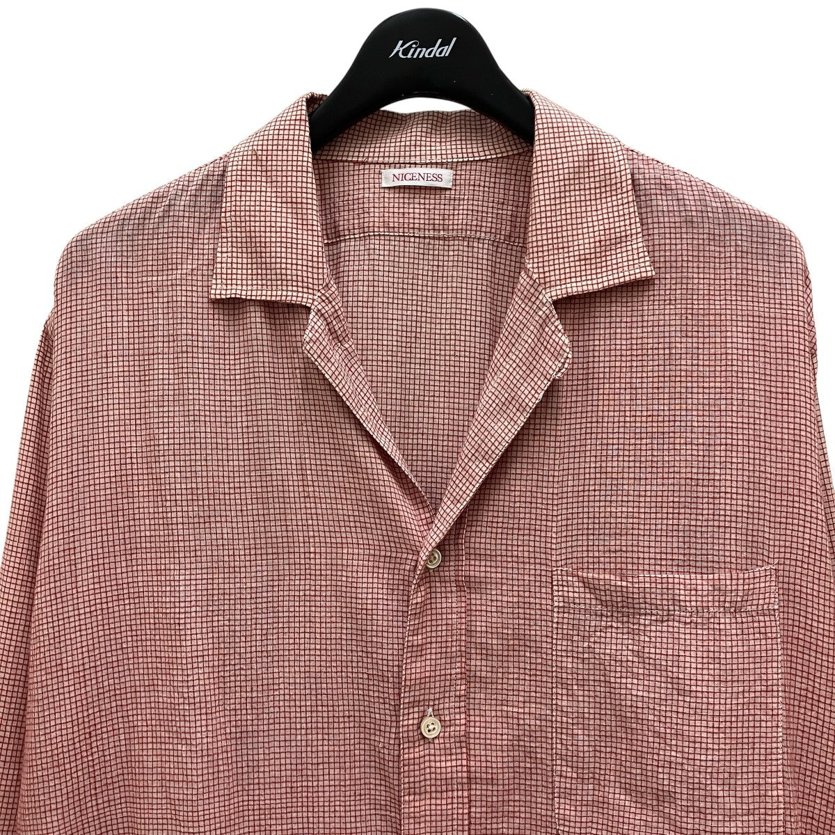 NICENESS(ナイスネス) 25SSKAUSHALチェックオープンカラーシャツNN
