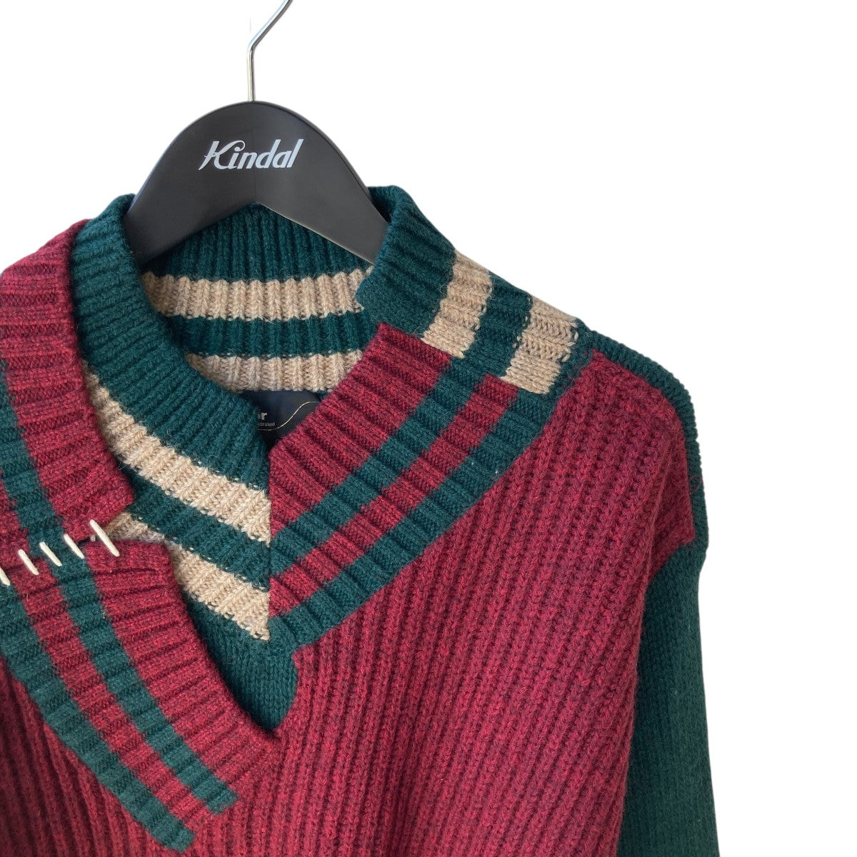 KOLOR(カラー) CRAZY PATTERN KNITVネックニット19WCM-N01301 19WCM