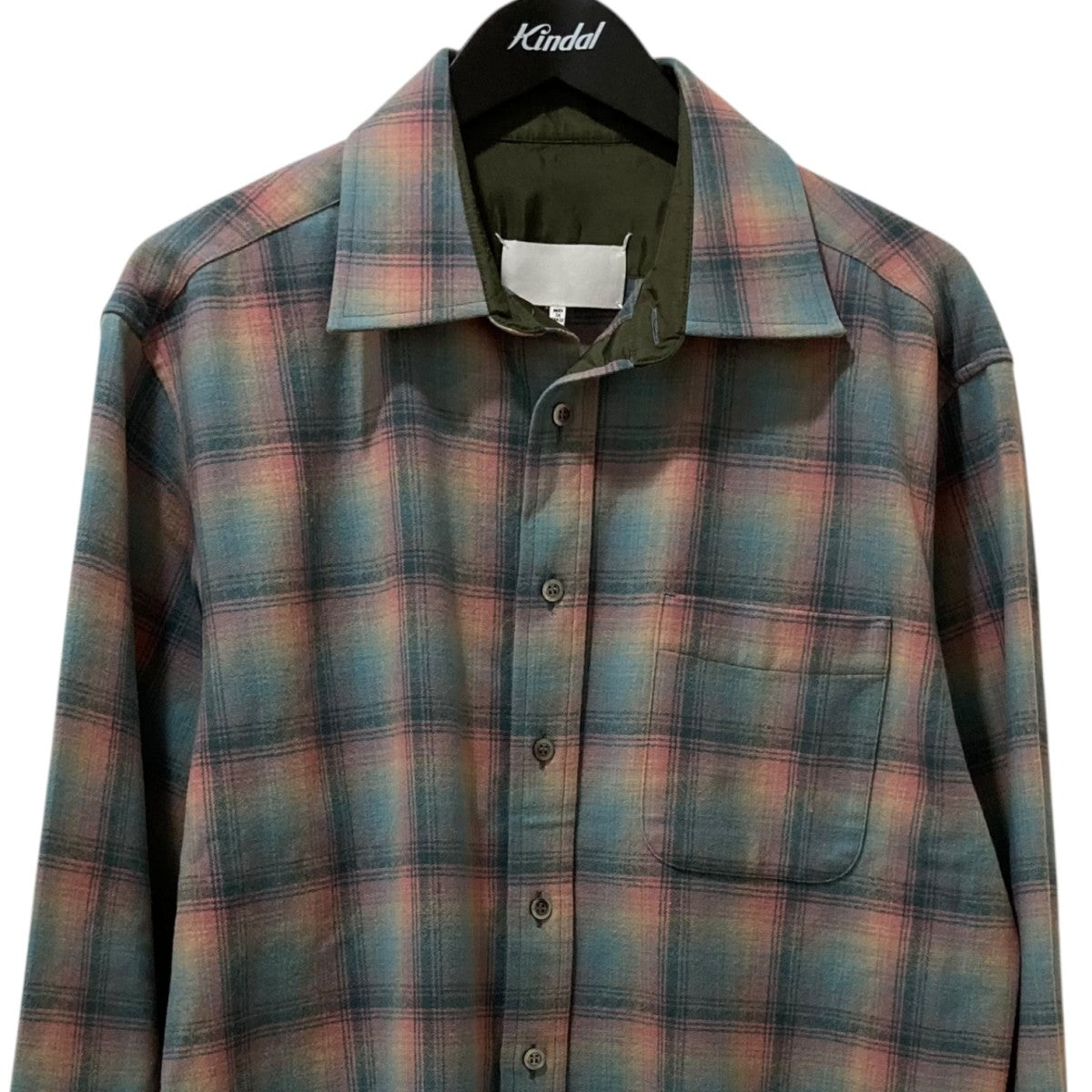 Maison Margiela×PENDLETON ウールチェック長袖シャツ S67DT0012