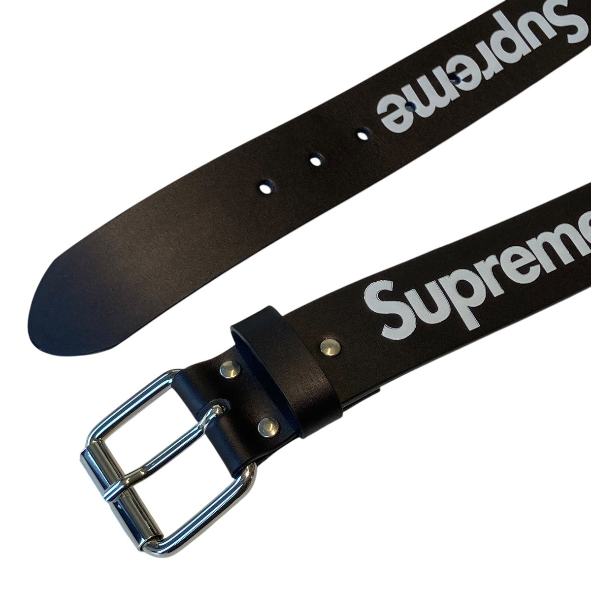 Supreme(シュプリーム) 23SSリピートレザーベルト ブラック サイズ L