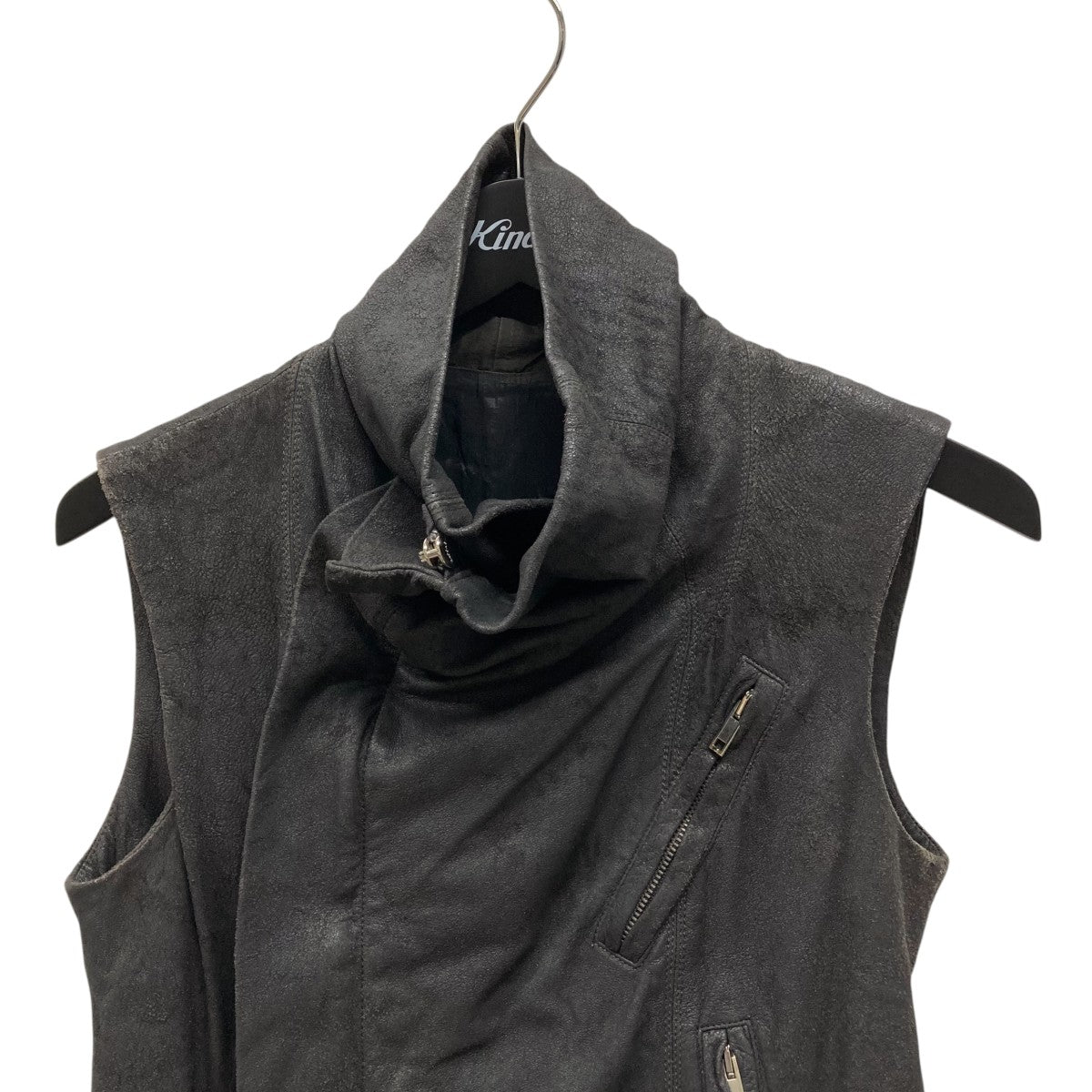 RICK OWENS(リックオウエンス) Leather Biker VestレザーベストRP8713