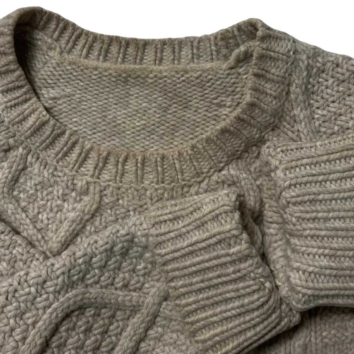 SUNSEA(サンシー) フィッシャーマンニットケーブルニット アイボリー