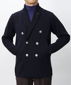 ラルディーニ / LARDINI / ダブル ニット ジャケット / ショールカラー