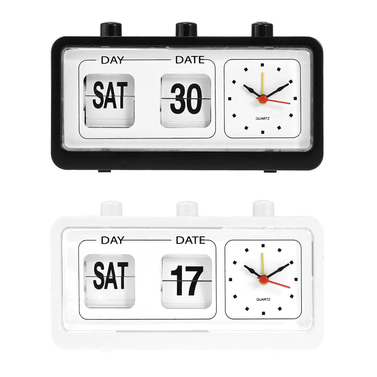 楽天市場】フリップクロック パタパタ時計ホワイト オレンジ グレー