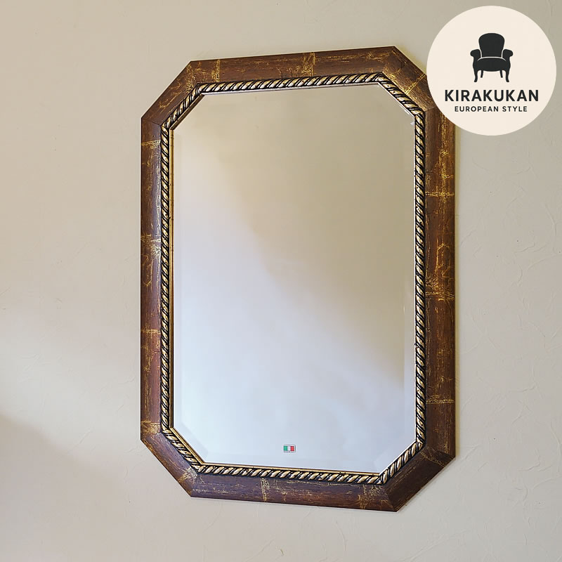 楽天市場】鏡 壁掛け アンティーク イタリア製 ブラック＆リーフ