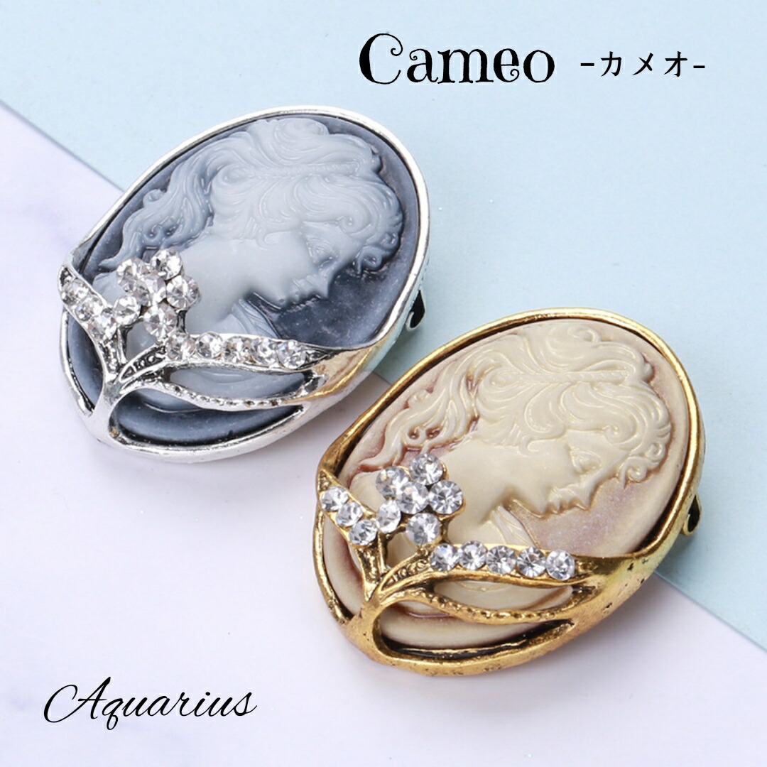 楽天市場】パール キュービックジルコニア カメオ ブローチ2カラー