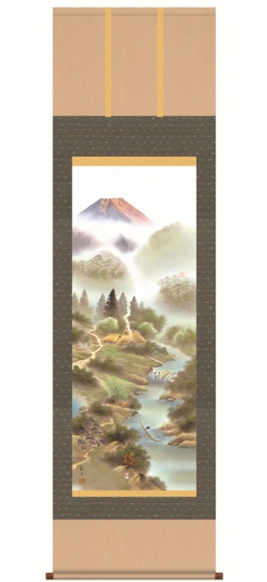 楽天市場】掛け軸 風水霊峰四神図 54.5cm×190cm 送料無料！化粧箱