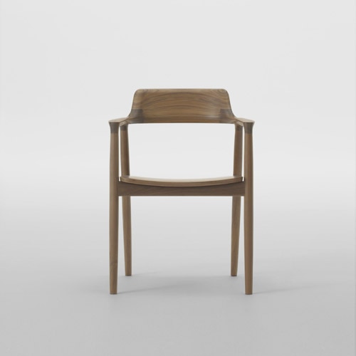 ヒロシマ アームチェア (板座 / ウォールナット) (塗装ナチュラル