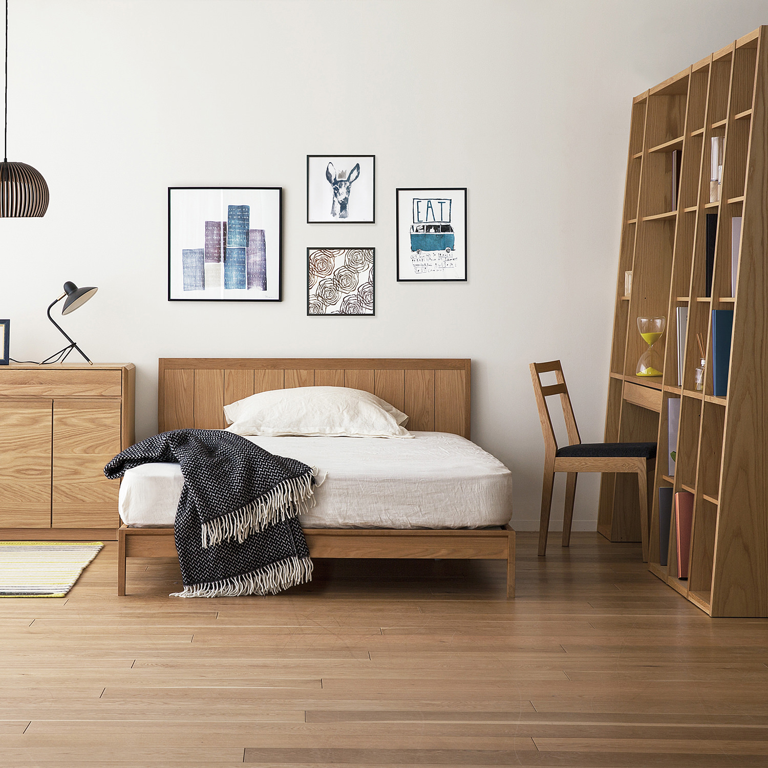 トムソン ベッドフレーム (樹種オーク サイズダブル) | 高野木工