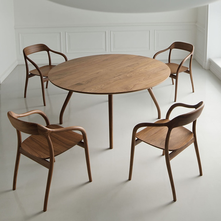 タコ アームチェア(板座 / ウォールナット ) (カラーウォールナット