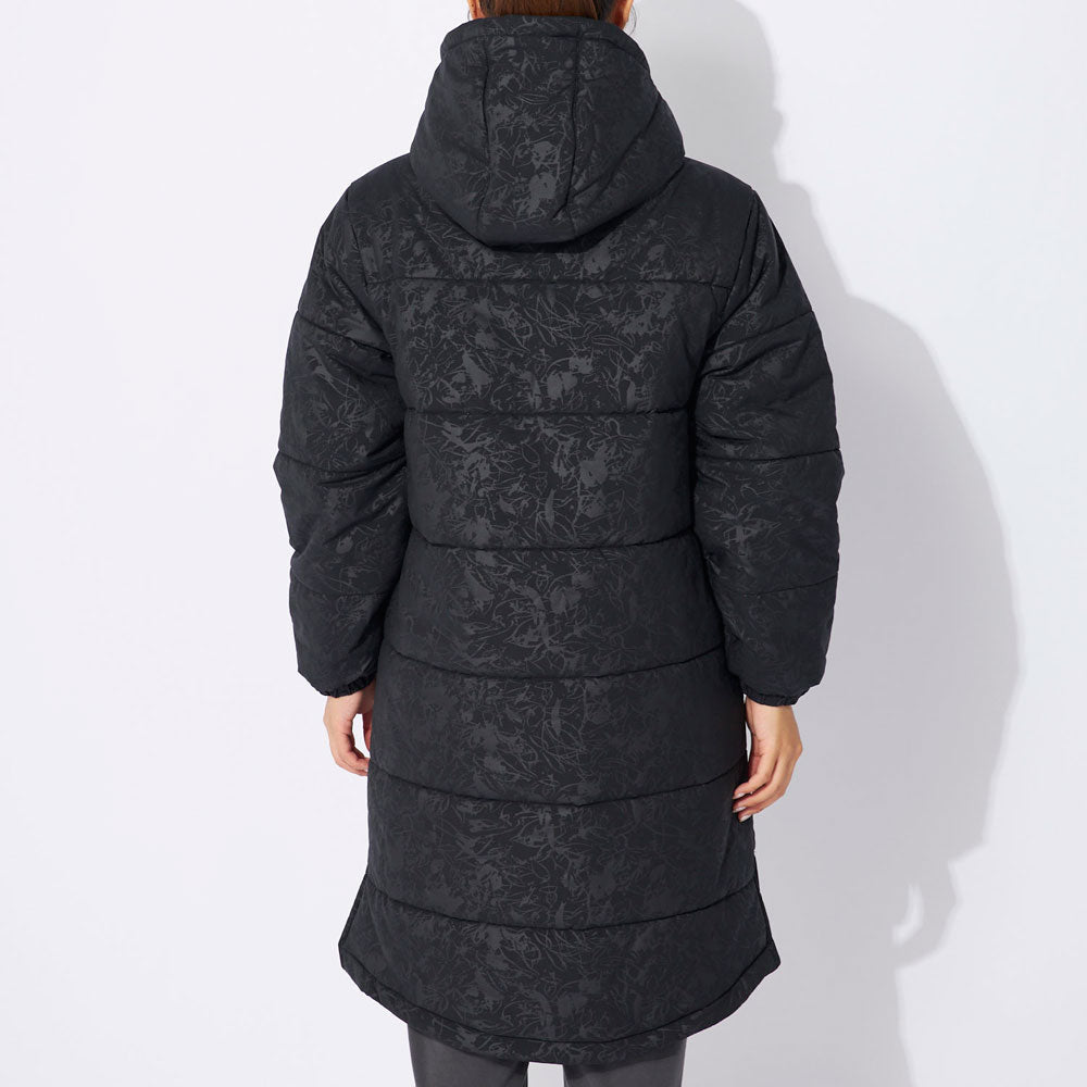 レディース 中綿入りロングコート ベンチコート ロング丈 フード付き