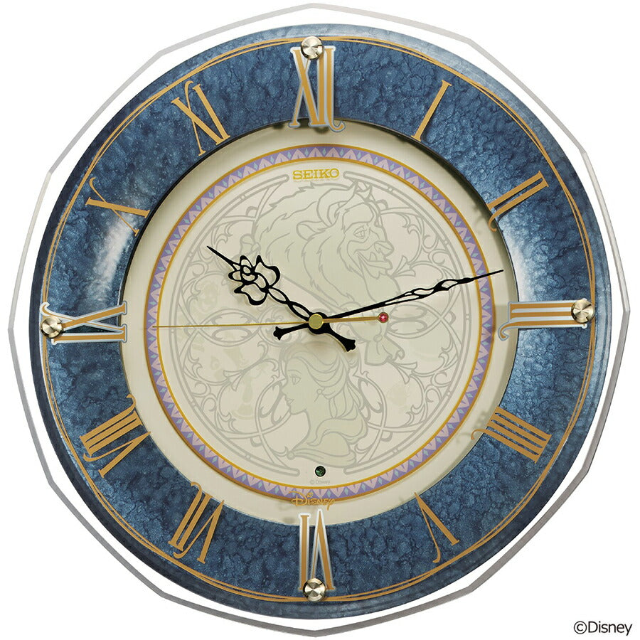 セイコー クロック 大人ディズニー 美女と野獣 電波 掛け時計 FS516L
